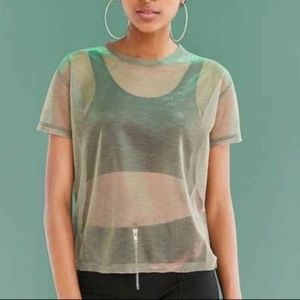 Urban Outfitters Gold Mesh Top